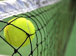 Available equipment for tennis clubs on training camp in Barcelona, Spain