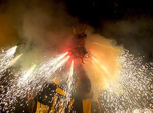 Dragons or other mythical creatures are often part of Correfoc