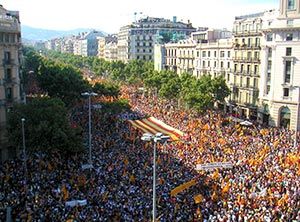 Demonstrations in Barcelona for Catalan independence