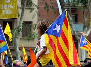 Young and old in the streets on Catalonia's National Day